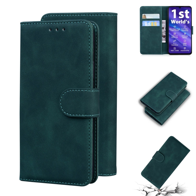 For UMIDIGI A5 Pro Skin Feel Pure Color Flip Leather Phone Case