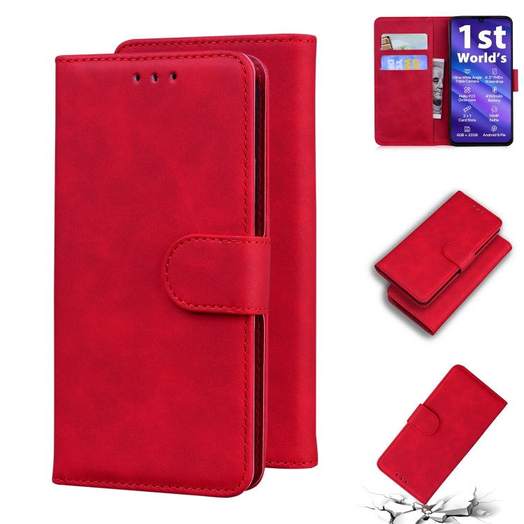 For UMIDIGI A5 Pro Skin Feel Pure Color Flip Leather Phone Case