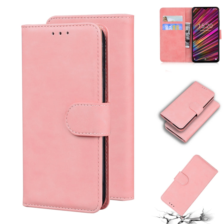 For UMIDIGI F1 Skin Feel Pure Color Flip Leather Phone Case