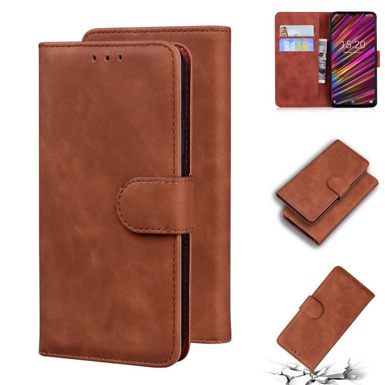 For UMIDIGI F1 Skin Feel Pure Color Flip Leather Phone Case