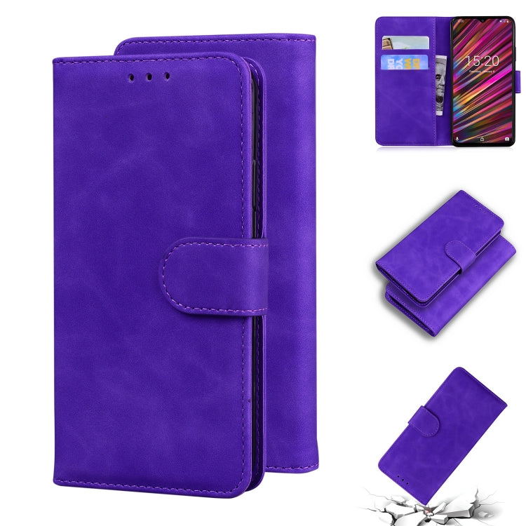 For UMIDIGI F1 Skin Feel Pure Color Flip Leather Phone Case