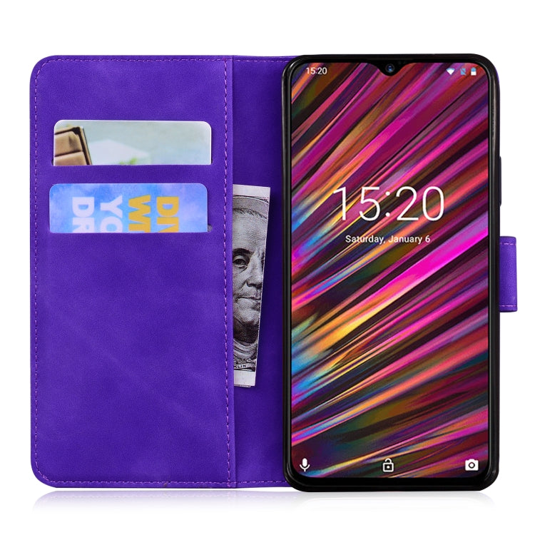 For UMIDIGI F1 Skin Feel Pure Color Flip Leather Phone Case