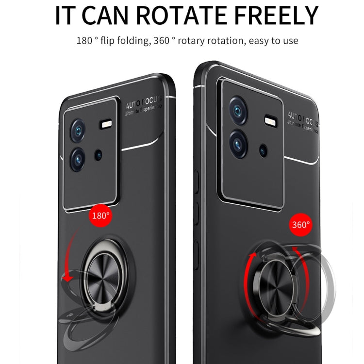 For vivo iQOO Neo6 Metal Ring Holder 360 Degree Rotating TPU Phone Case