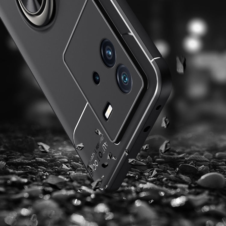 For vivo iQOO Neo6 Metal Ring Holder 360 Degree Rotating TPU Phone Case