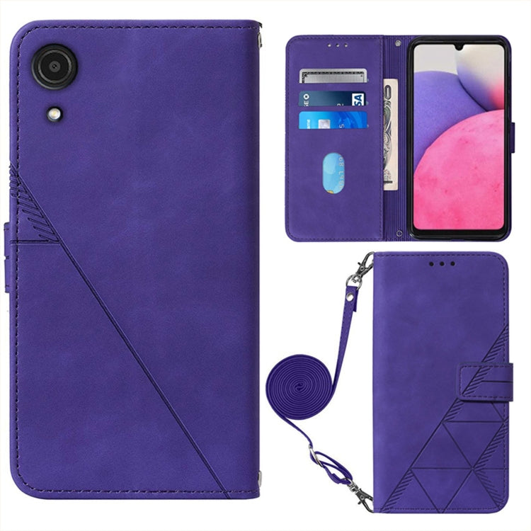 For Samsung Galaxy A03 Core Crossbody 3D Embossed Flip Leather Phone Case