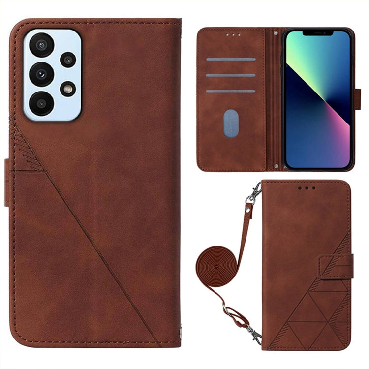 For Samsung Galaxy A23 5G Crossbody 3D Embossed Flip Leather Phone Case