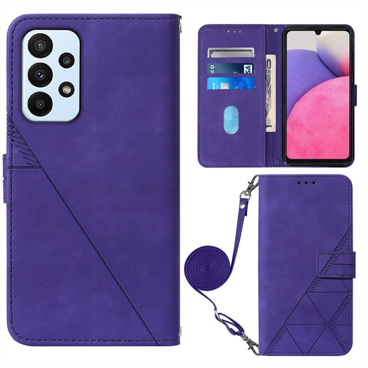 For Samsung Galaxy A23 5G Crossbody 3D Embossed Flip Leather Phone Case