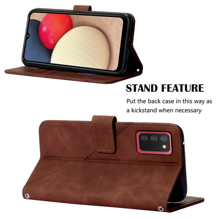 For Samsung Galaxy A02s 164mm Crossbody 3D Embossed Flip Leather Phone Case
