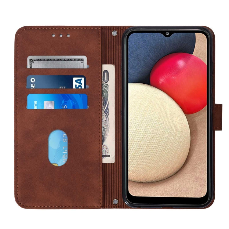For Samsung Galaxy A02s 164mm Crossbody 3D Embossed Flip Leather Phone Case