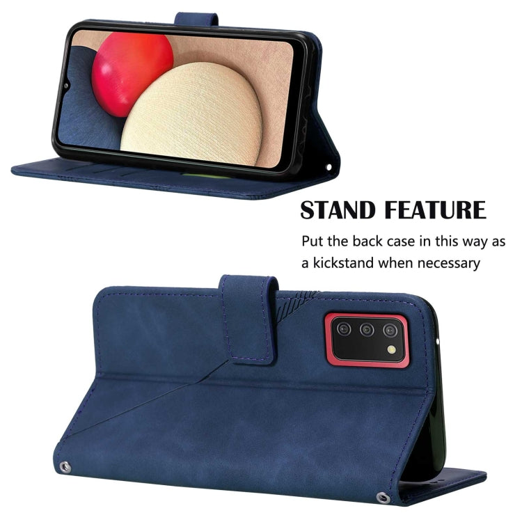 For Samsung Galaxy A02s 164mm Crossbody 3D Embossed Flip Leather Phone Case