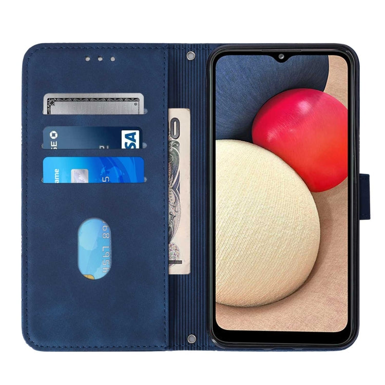 For Samsung Galaxy A02s 164mm Crossbody 3D Embossed Flip Leather Phone Case