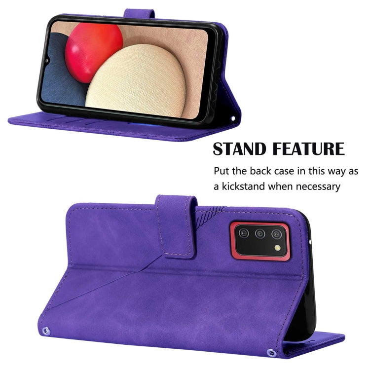 For Samsung Galaxy A02s 164mm Crossbody 3D Embossed Flip Leather Phone Case