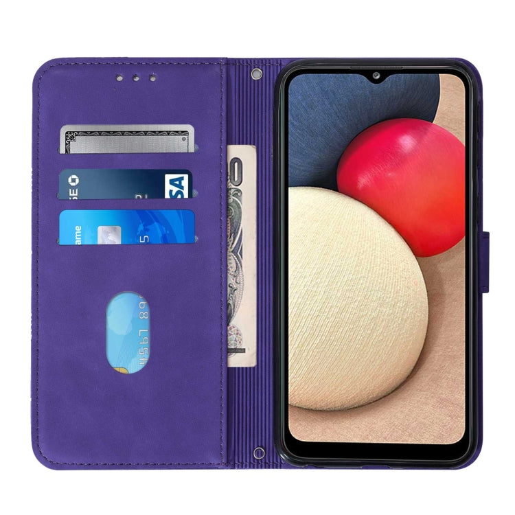 For Samsung Galaxy A02s 164mm Crossbody 3D Embossed Flip Leather Phone Case