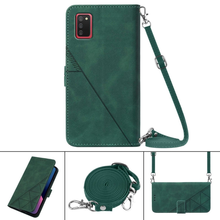 For Samsung Galaxy A02s 164mm Crossbody 3D Embossed Flip Leather Phone Case