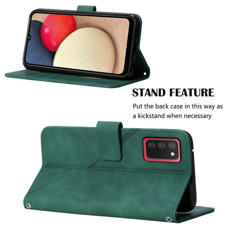 For Samsung Galaxy A02s 164mm Crossbody 3D Embossed Flip Leather Phone Case