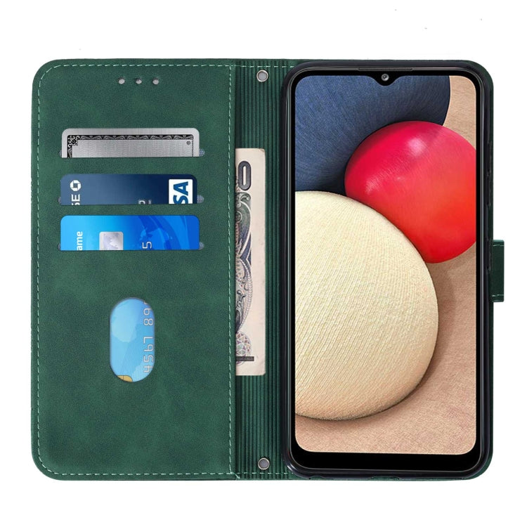 For Samsung Galaxy A02s 164mm Crossbody 3D Embossed Flip Leather Phone Case