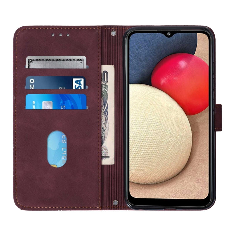 For Samsung Galaxy A02s 164mm Crossbody 3D Embossed Flip Leather Phone Case