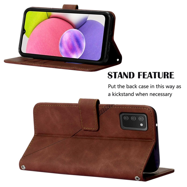 For Samsung Galaxy A03s 166mm Crossbody 3D Embossed Flip Leather Phone Case