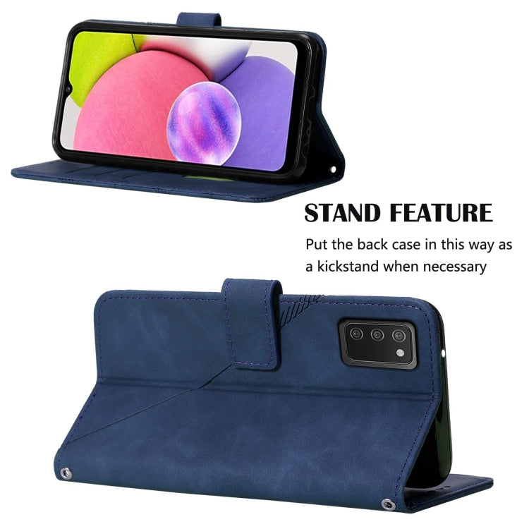 For Samsung Galaxy A03s 166mm Crossbody 3D Embossed Flip Leather Phone Case