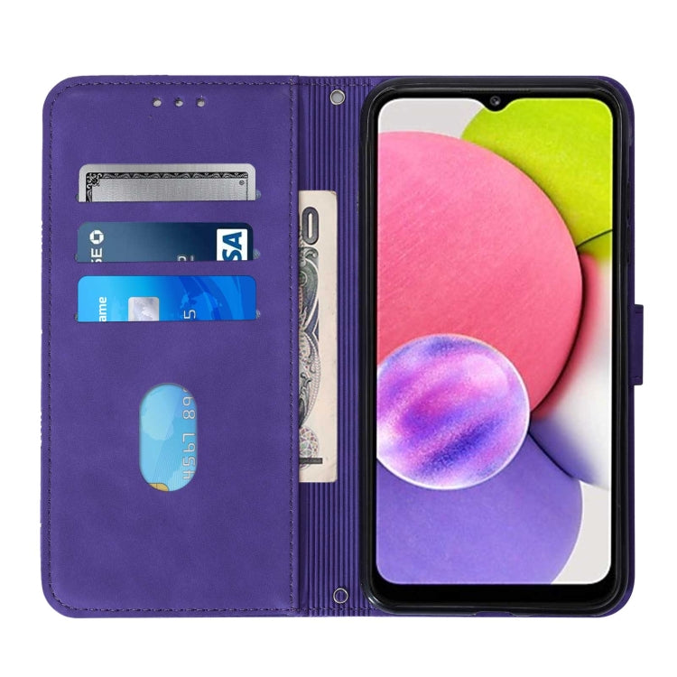 For Samsung Galaxy A03s 166mm Crossbody 3D Embossed Flip Leather Phone Case