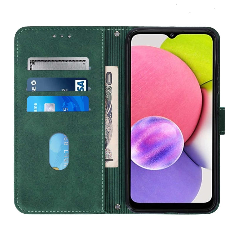 For Samsung Galaxy A03s 166mm Crossbody 3D Embossed Flip Leather Phone Case