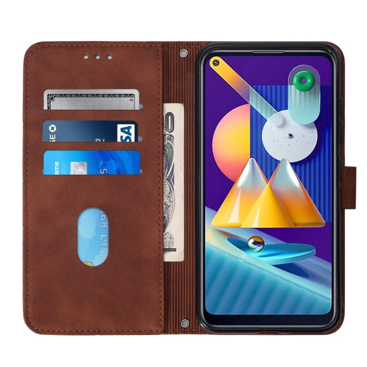 For Samsung Galaxy A11 / M11 Crossbody 3D Embossed Flip Leather Phone Case