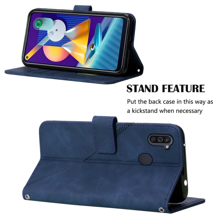 For Samsung Galaxy A11 / M11 Crossbody 3D Embossed Flip Leather Phone Case