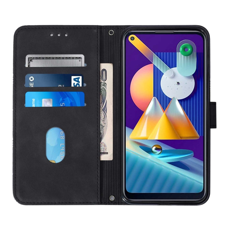 For Samsung Galaxy A11 / M11 Crossbody 3D Embossed Flip Leather Phone Case