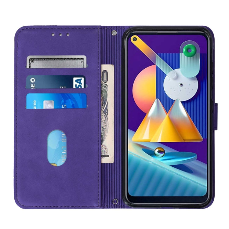 For Samsung Galaxy A11 / M11 Crossbody 3D Embossed Flip Leather Phone Case