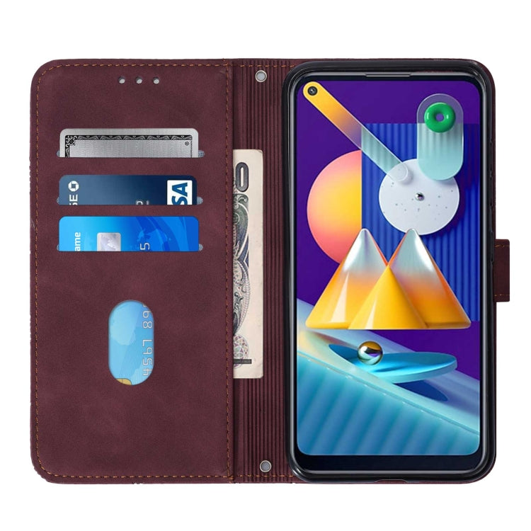 For Samsung Galaxy A11 / M11 Crossbody 3D Embossed Flip Leather Phone Case