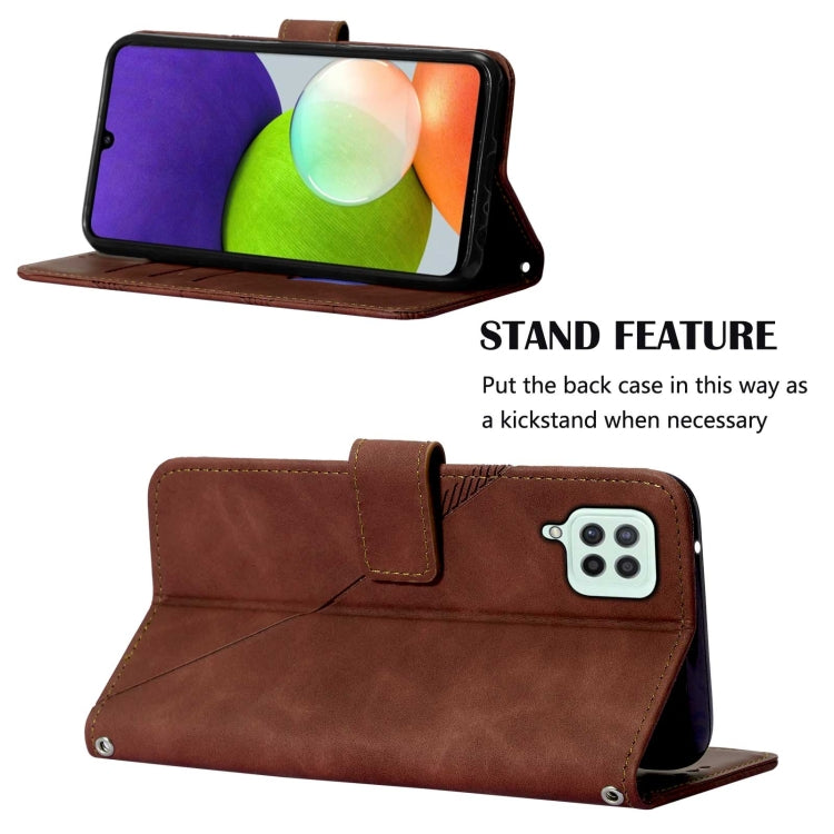 For Samsung Galaxy A22 4G EU/M32 International Crossbody 3D Embossed Flip Leather Phone Case