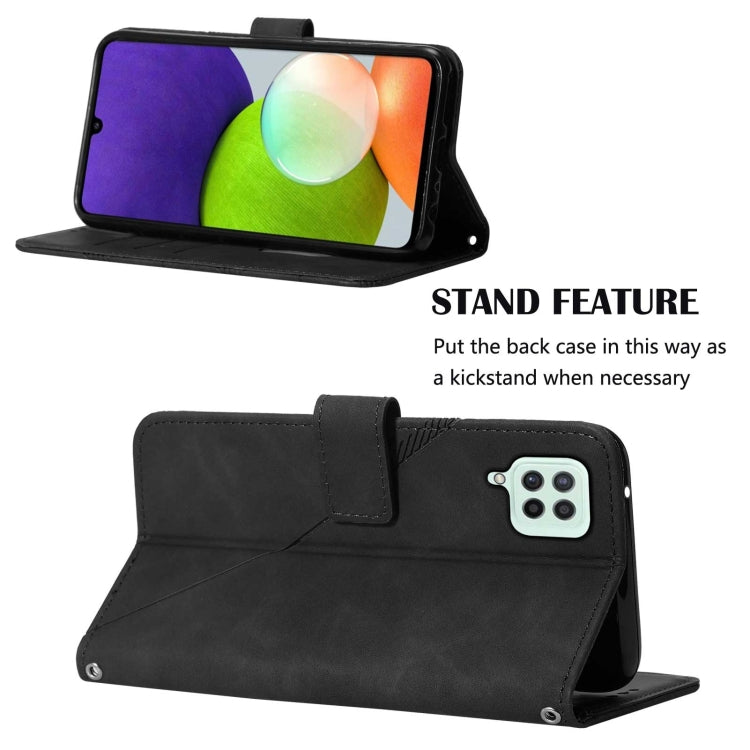For Samsung Galaxy A22 4G EU/M32 International Crossbody 3D Embossed Flip Leather Phone Case