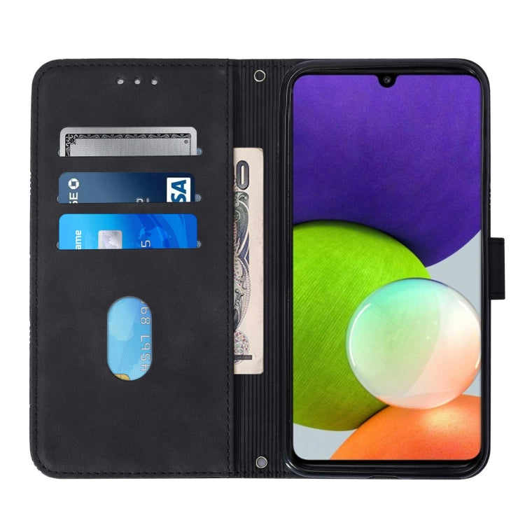 For Samsung Galaxy A22 4G EU/M32 International Crossbody 3D Embossed Flip Leather Phone Case