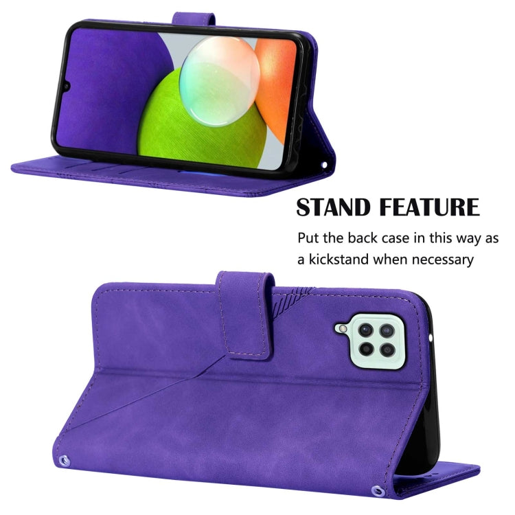For Samsung Galaxy A22 4G EU/M32 International Crossbody 3D Embossed Flip Leather Phone Case