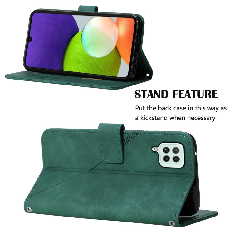 For Samsung Galaxy A22 4G EU/M32 International Crossbody 3D Embossed Flip Leather Phone Case