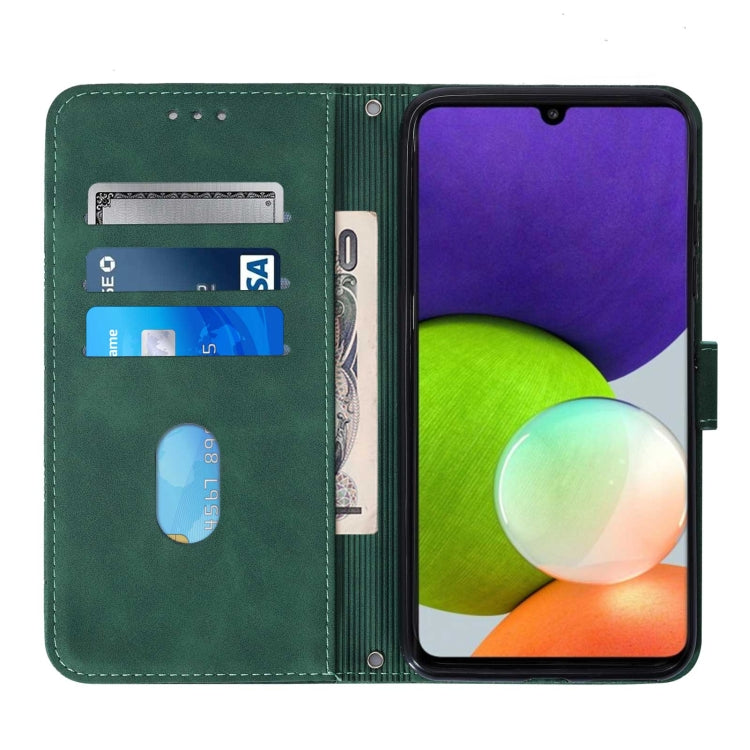 For Samsung Galaxy A22 4G EU/M32 International Crossbody 3D Embossed Flip Leather Phone Case