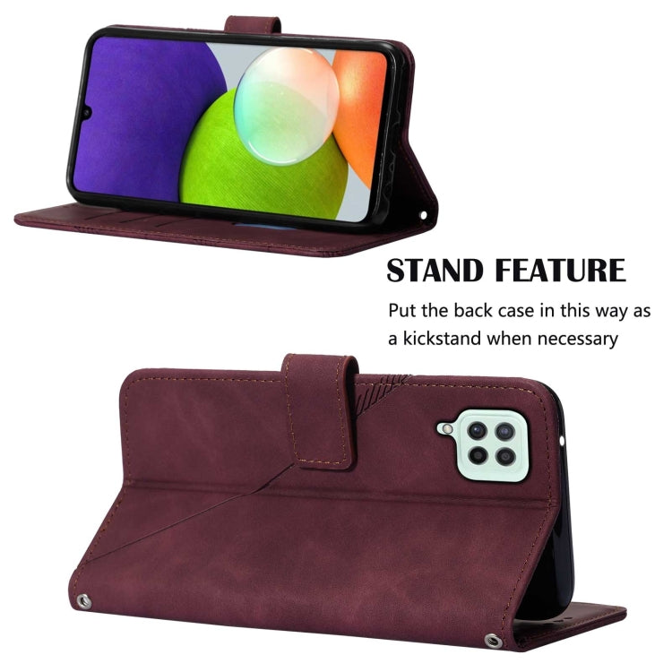 For Samsung Galaxy A22 4G EU/M32 International Crossbody 3D Embossed Flip Leather Phone Case