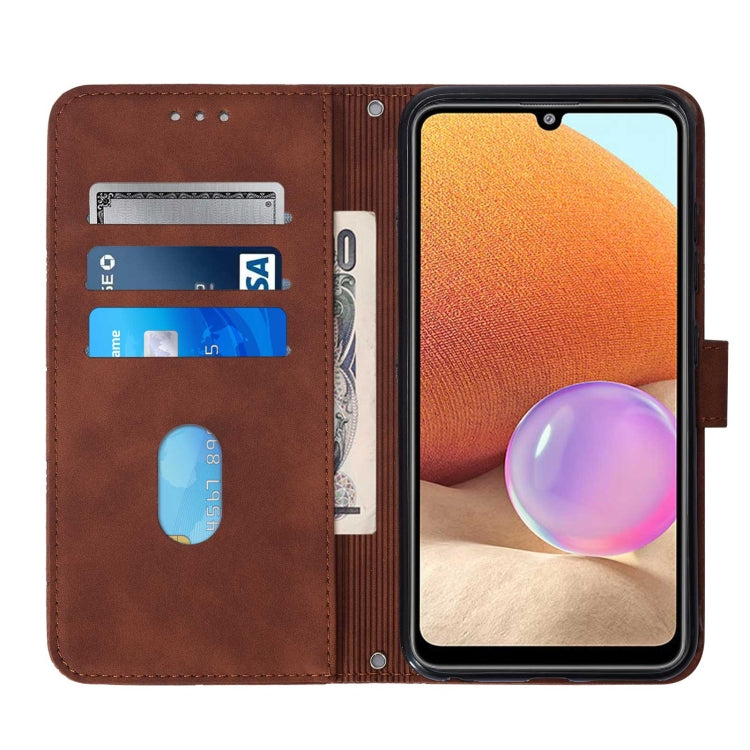 For Samsung Galaxy A32 4G EU Version Crossbody 3D Embossed Flip Leather Phone Case