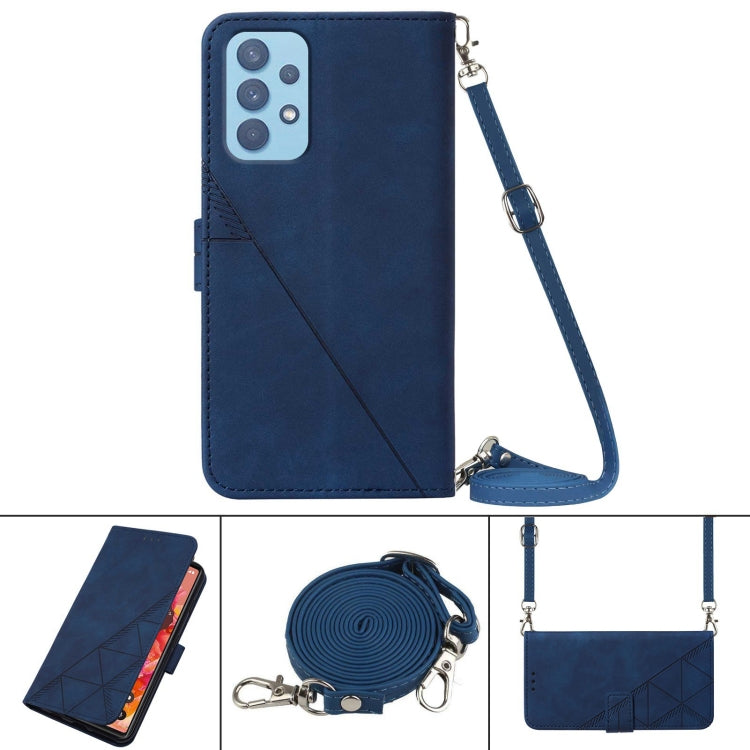 For Samsung Galaxy A32 4G EU Version Crossbody 3D Embossed Flip Leather Phone Case