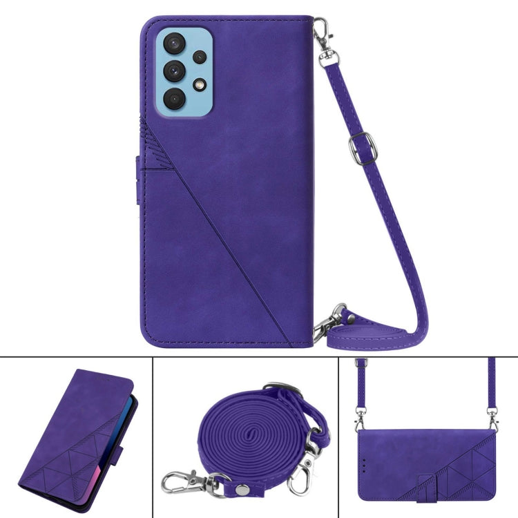For Samsung Galaxy A32 4G EU Version Crossbody 3D Embossed Flip Leather Phone Case