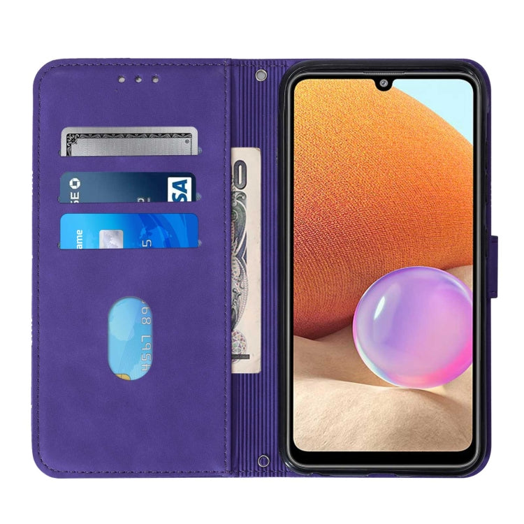For Samsung Galaxy A32 4G EU Version Crossbody 3D Embossed Flip Leather Phone Case