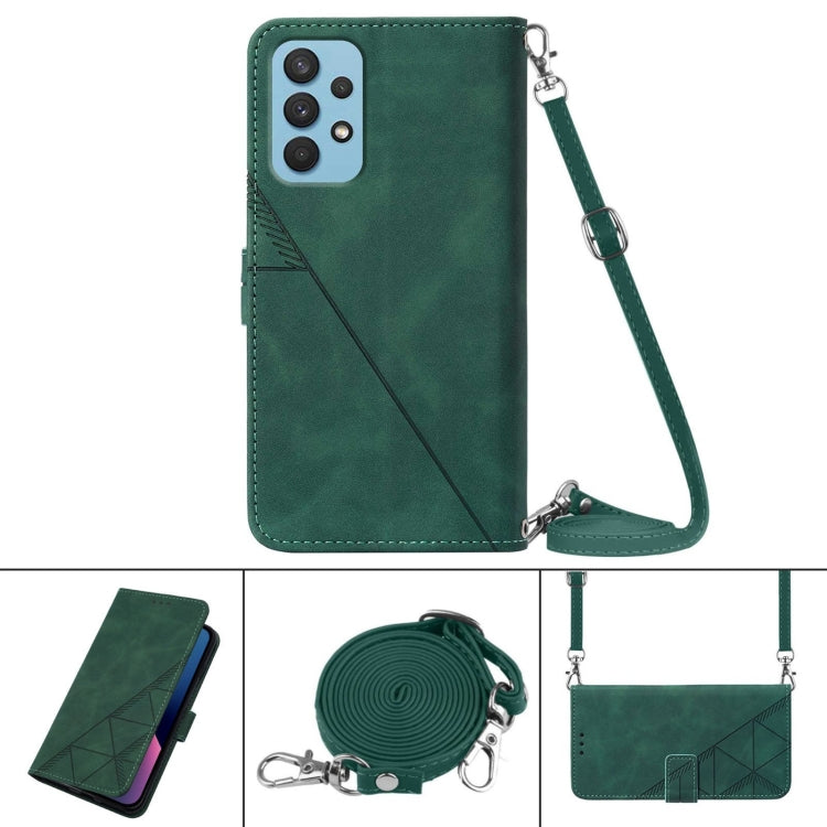 For Samsung Galaxy A32 4G EU Version Crossbody 3D Embossed Flip Leather Phone Case