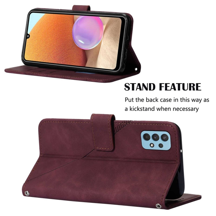 For Samsung Galaxy A32 4G EU Version Crossbody 3D Embossed Flip Leather Phone Case