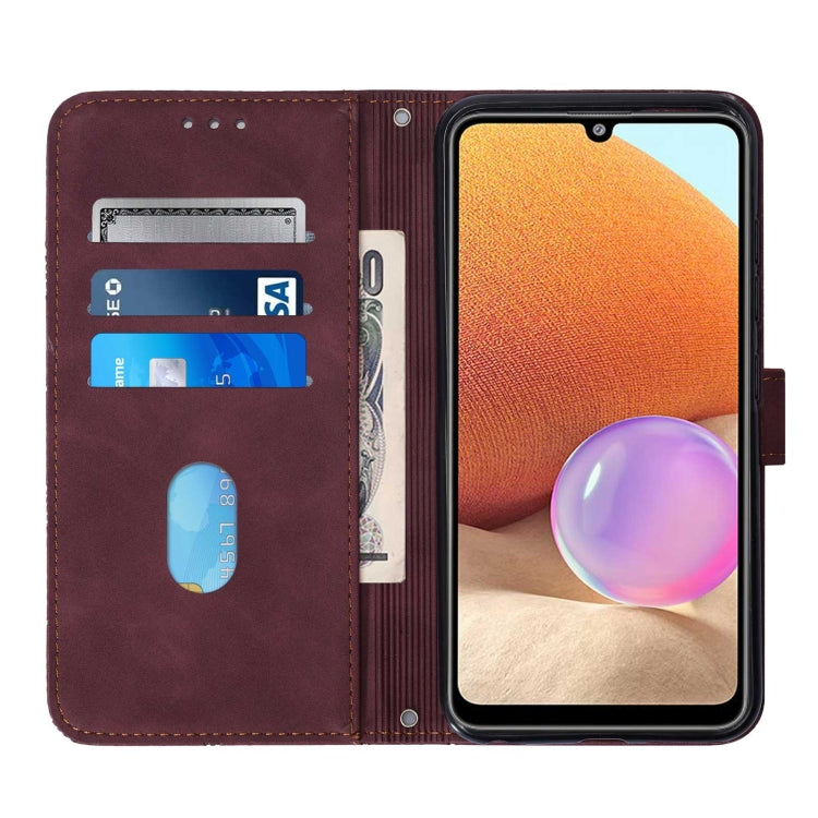 For Samsung Galaxy A32 4G EU Version Crossbody 3D Embossed Flip Leather Phone Case
