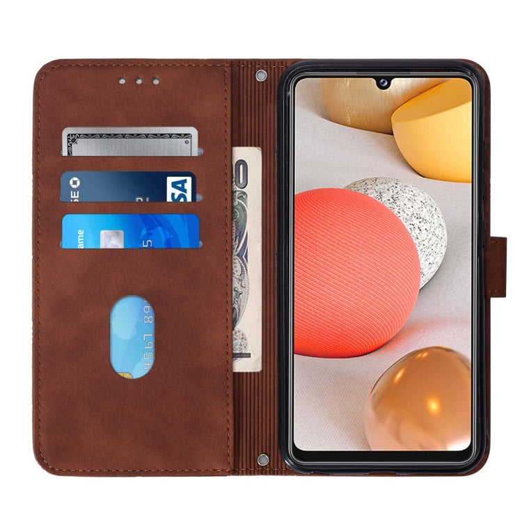 For Samsung Galaxy A42 5G Crossbody 3D Embossed Flip Leather Phone Case