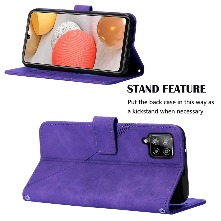For Samsung Galaxy A42 5G Crossbody 3D Embossed Flip Leather Phone Case