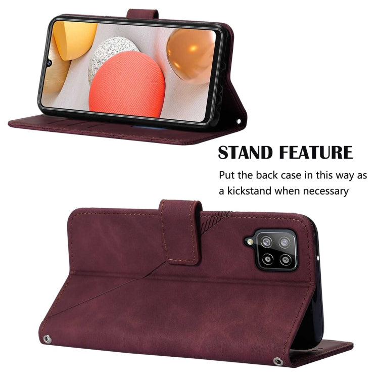 For Samsung Galaxy A42 5G Crossbody 3D Embossed Flip Leather Phone Case