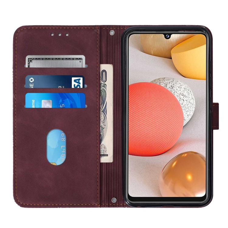 For Samsung Galaxy A42 5G Crossbody 3D Embossed Flip Leather Phone Case