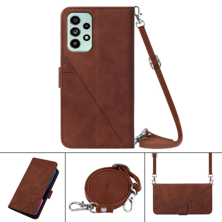 For Samsung Galaxy A53 5G Crossbody 3D Embossed Flip Leather Phone Case