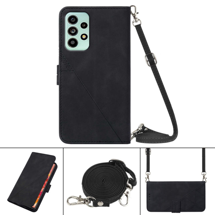 For Samsung Galaxy A53 5G Crossbody 3D Embossed Flip Leather Phone Case